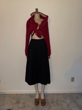 Thick Wool Pleated Vtg Midi Skirt - Classic S Nordstrom Vtg